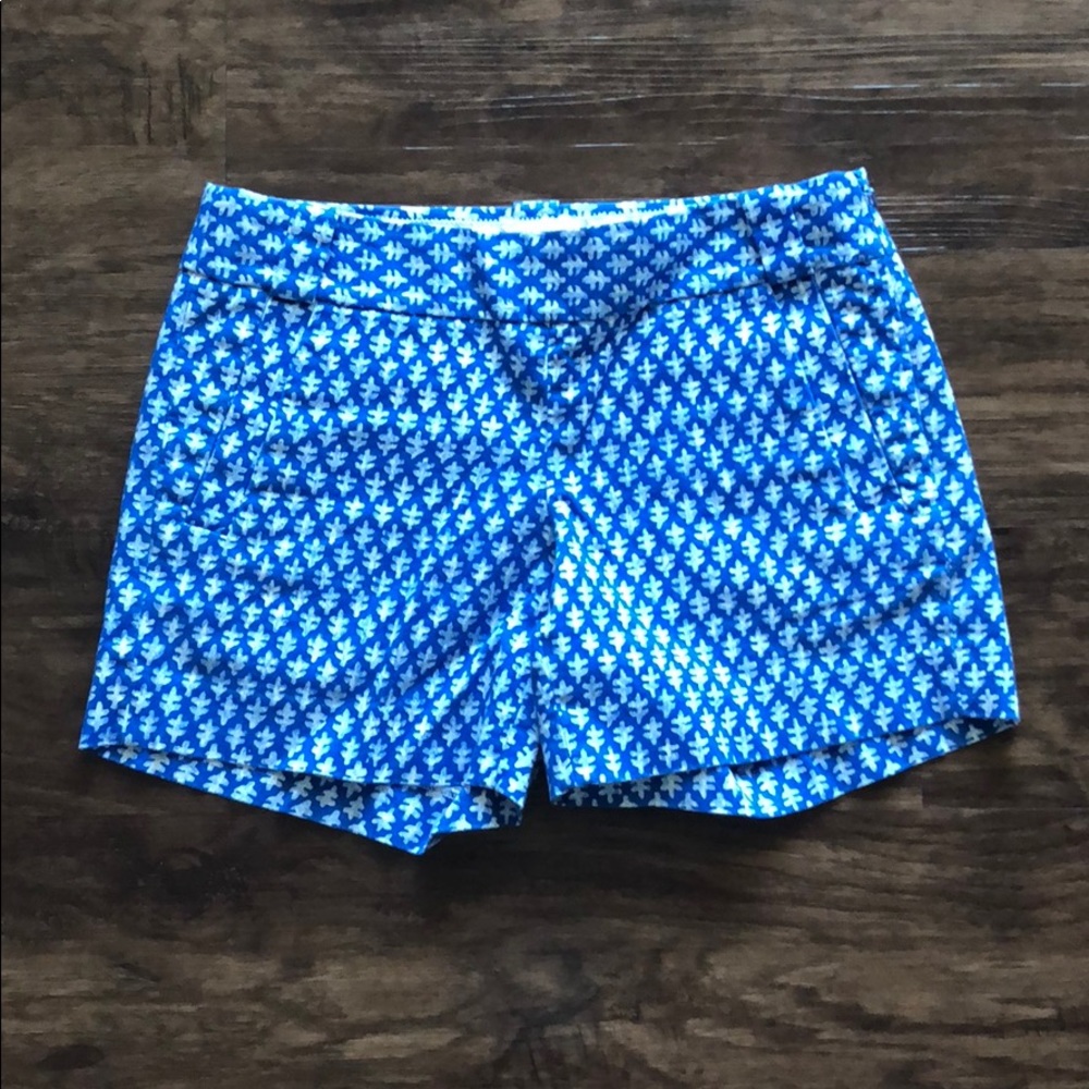 J.Crew Blue/White City Fit Mini/Short Shorts US/0